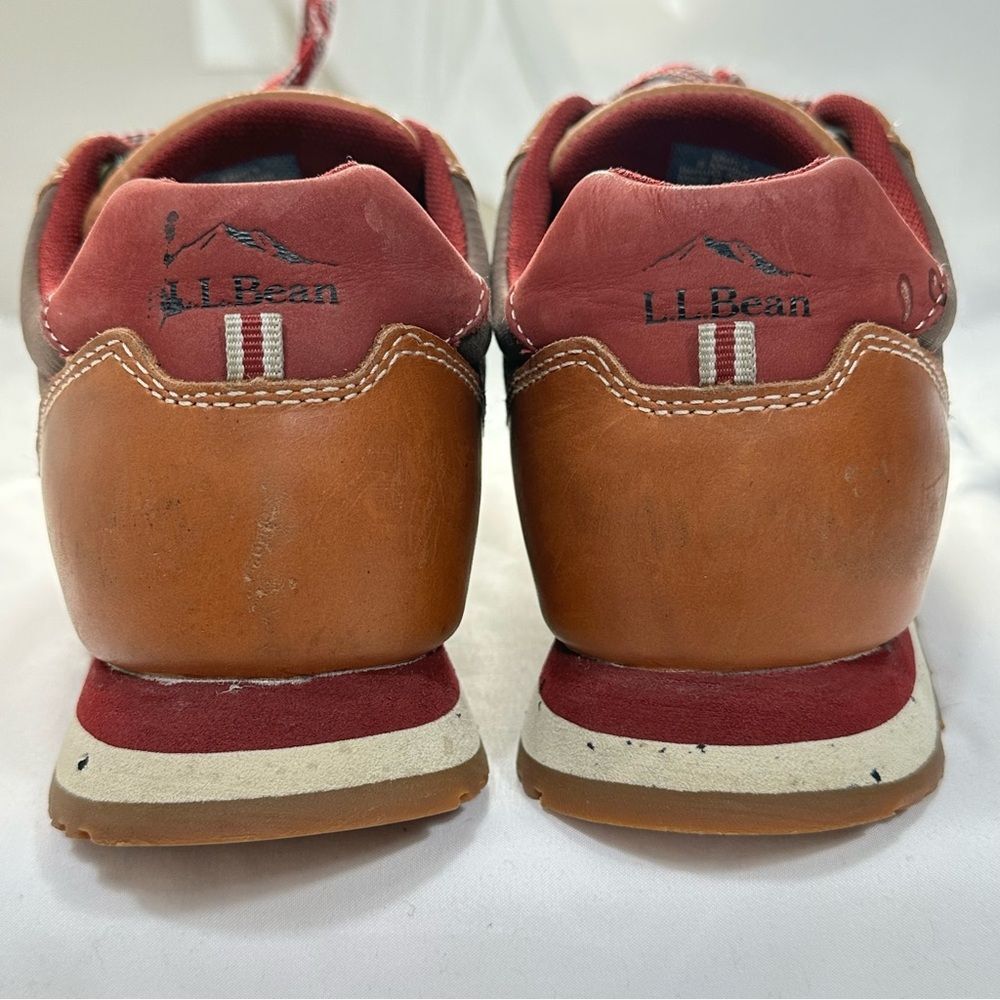 L.L. Bean Mens 8 Brown Leather & Nylon Trail Sneakers Hiking Outdoor Comfy Shoes - Picture 8 of 14